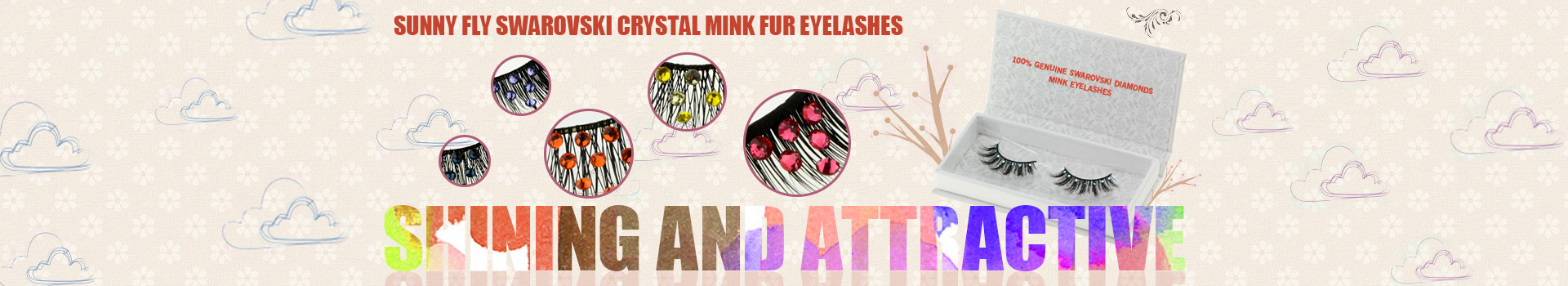 Cílios Swarovski Crystal Mink Fur EMS27